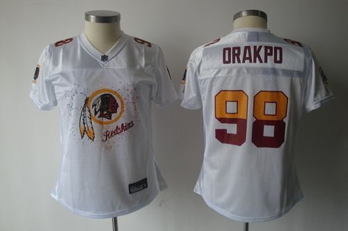 Redskins #98 Brian Orakpo White 2011 Women's Fem Fan NFL Jersey - Click Image to Close